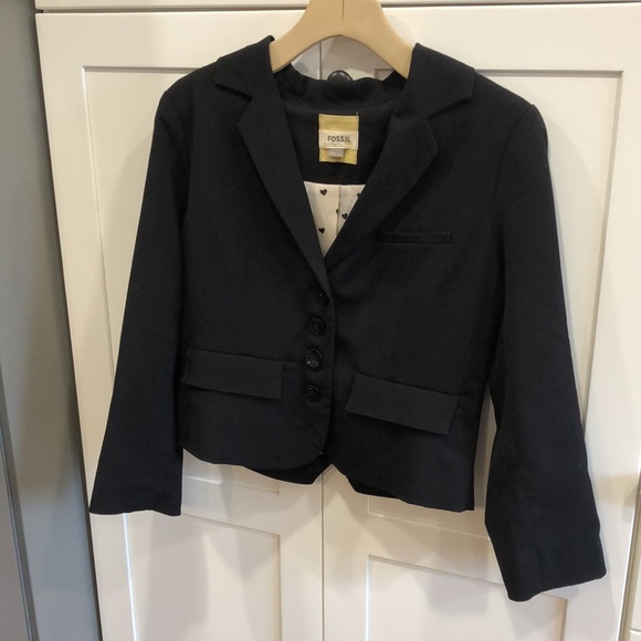 Vintage Fossil Black Button Down Blazer - Picture 3 of 12